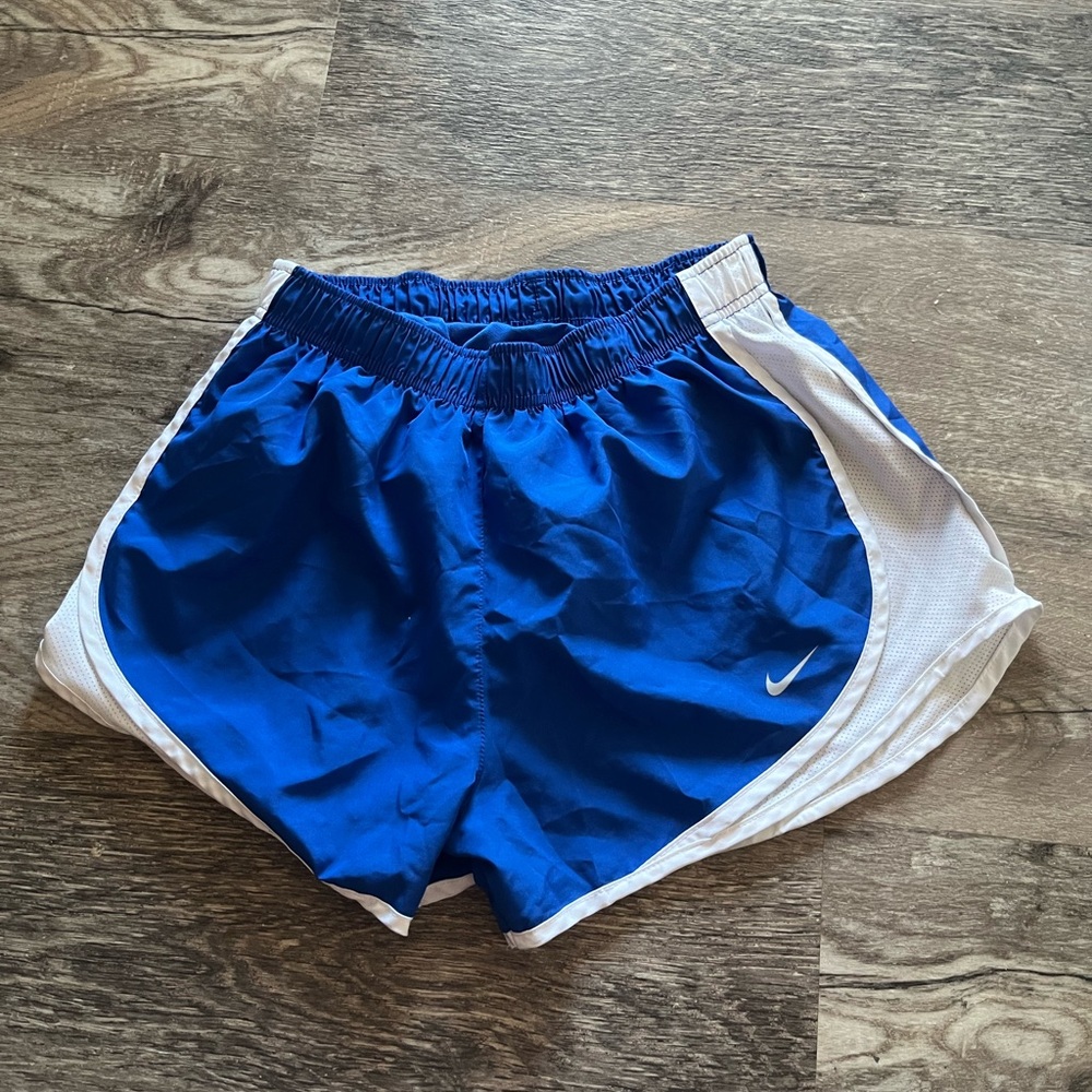 Nike Royal Blue and White Running Shorts